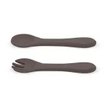 Petite&Mars Silikónové príbory Take&Match Bitter Cocoa 6m+