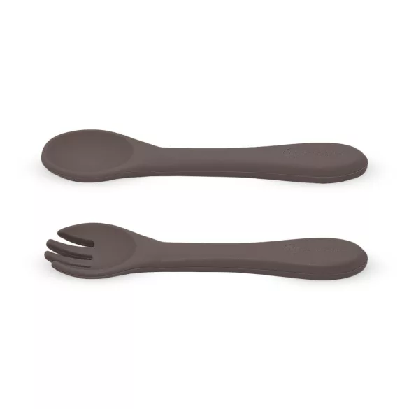 Petite&Mars Silikónové príbory Take&Match Bitter Cocoa 6m+