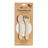 Petite&Mars Silikónové príbory, TAKE&MATCH, Desert Sand, 6 mesiacov+