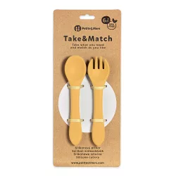   Petite&Mars Silikónové príbory, TAKE&MATCH, Intense Ochre, od 6 mesiacov