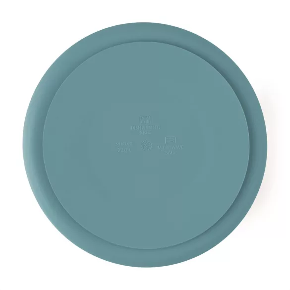 Petite&Mars Silikónový deliteľný tanier, okrúhly Take&Match Frosted Sky 6m+