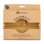 Petite&Mars Silikónový deliteľný oválny tanier, Take&Match, Intense Ochre, 6 mesiacov+