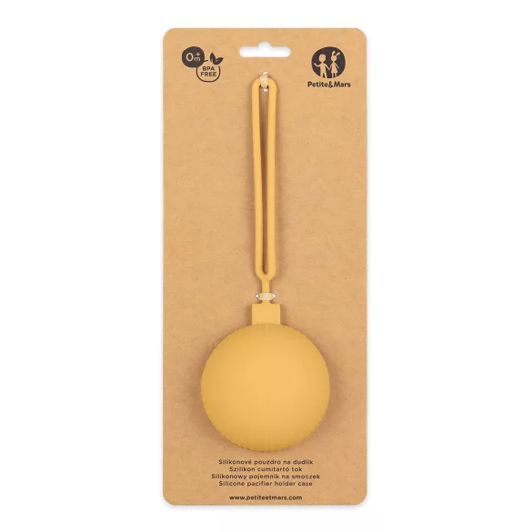 Petite&Mars Silikónové puzdro na cumlík, Intense Ochre, od 0 mesiacov