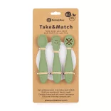 Petite&Mars Sada 3 ks silikónových lyžičiek na trénovanie Take&Match Sweet Pea 6m+
