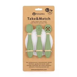   Petite&Mars Sada 3 ks silikónových lyžičiek na trénovanie Take&Match Sweet Pea 6m+