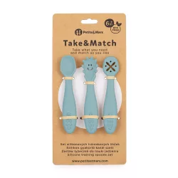   Petite&Mars Sada 3 silikónových lyžičiek na trénovanie Take&Match Frosted Sky 6m+