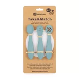 Petite&Mars Sada 3 silikónových lyžičiek na trénovanie Take&Match Frosted Sky 6m+
