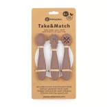 Petite&Mars Sada 3 silikónových lyžičiek na trénovanie Take&Match Velvet Latte 6m+