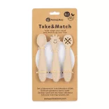 Petite&Mars Sada silikónových lyžičiek na trénovanie, 3 ks, Take&Match, Desert Sand, od 6 mesiacov