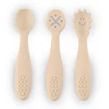 Petite&Mars Sada silikónových lyžičiek na trénovanie, 3 ks, Take&Match, Desert Sand, od 6 mesiacov
