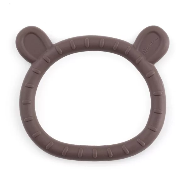 PETITE&MARS Silikónový hryzátko Teddy Bitter Cocoa 0m+