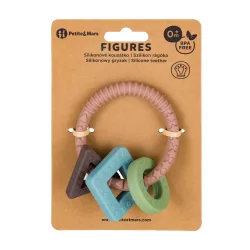 PETITE&MARS Silikónový hryzátko Figures Velvet Latte 0m+