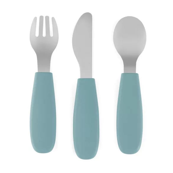 Petite&Mars Sada príborov z nehrdzavejúcej ocele Take&Match Frosted Sky 12m+
