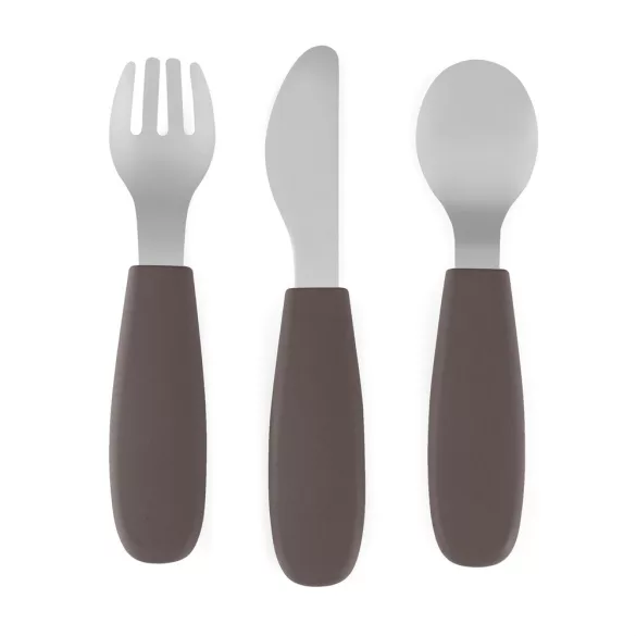 Petite&Mars Sada príborov z nehrdzavejúcej ocele Take&Match Bitter Cocoa 12m+