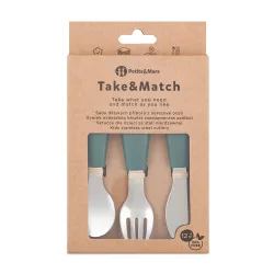   Petite&Mars Sada príborov z nehrdzavejúcej ocele Take&Match Misty Green 12m+