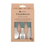 Petite&Mars Sada príborov z nehrdzavejúcej ocele Take&Match Misty Green 12m+
