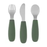 Petite&Mars Sada príborov z nehrdzavejúcej ocele Take&Match Misty Green 12m+