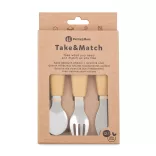 Petite&Mars Sada príborov z nehrdzavejúcej ocele Take&Match Intense Ochre 12m+