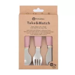 Petite&Mars Sada príborov z nehrdzavejúcej ocele Take&Match Dusty Rose 12m+