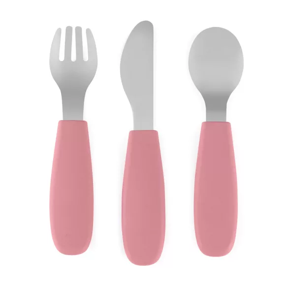 Petite&Mars Sada príborov z nehrdzavejúcej ocele Take&Match Dusty Rose 12m+