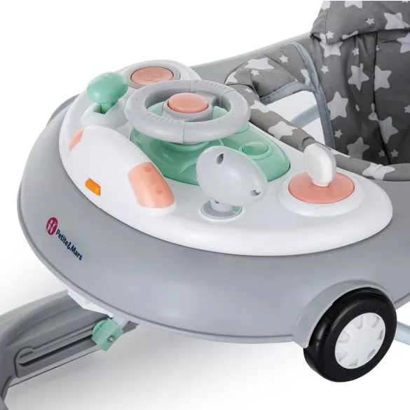 Petite&Mars Detská hojdačka so zvukom, Cabrio Grey