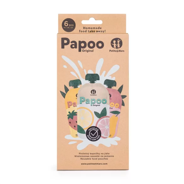 Petite&Mars Papoo Original vrecúško na detskú výživu, 6 ks