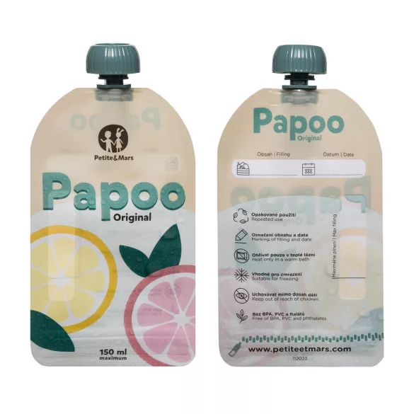 Petite&Mars Papoo Original vrecúško na detskú výživu, 6 ks