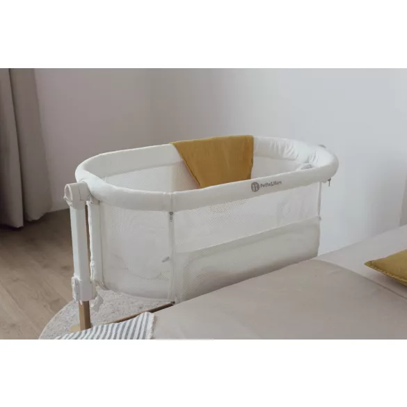 Petite&Mars Nastaviteľná detská postieľka s hojdacou funkciou Glory 2 v 1 – Mocha Beige