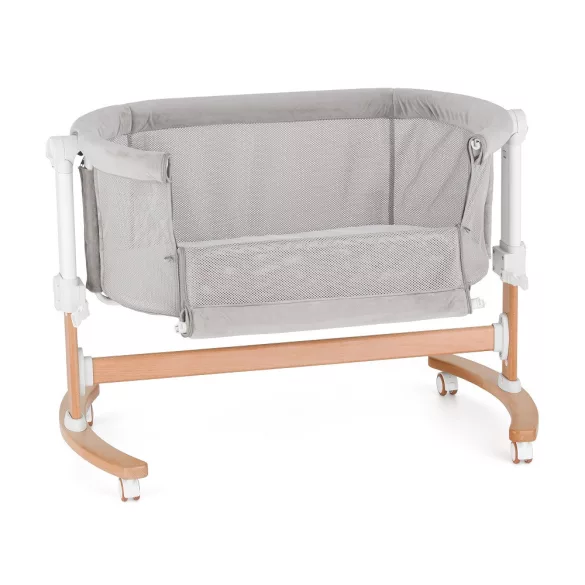 Petite&Mars Nastaviteľná detská postieľka s hojdacou funkciou Glory 2 v 1 – Mocha Beige
