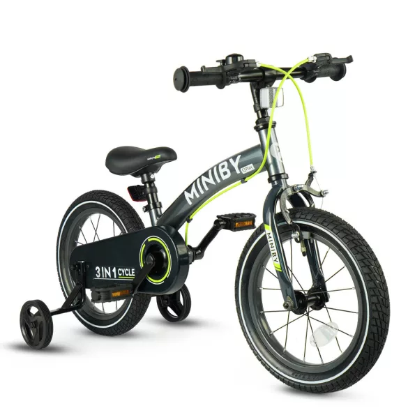 QPLAY Miniby 3v1 bicykel pre deti od 2 do 8 rokov – šedá