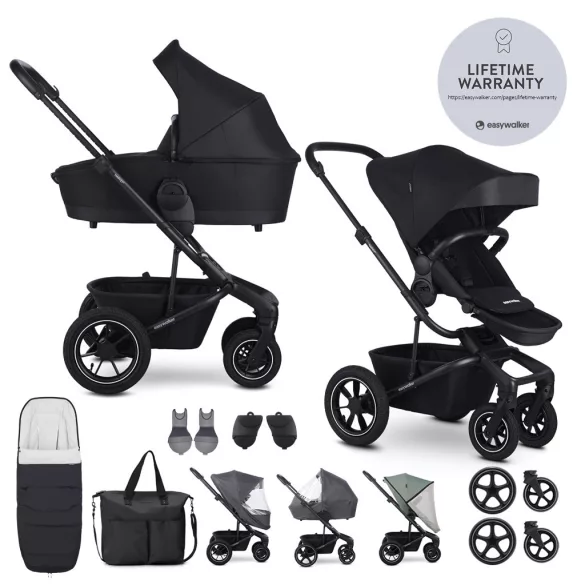 EASYWALKER Kombinovaný kočík Harvey⁵ Midnight Black XXL AIR
