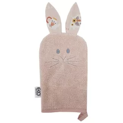   EKO Bavlnená froté kúpeľová rukavica s uškami Bunny 20x15 cm – ružová