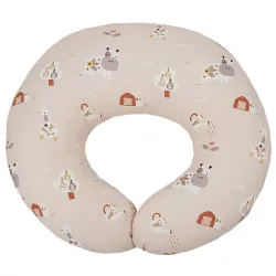   EKO dojčiaci vankúš malý Velvet My farm 60x60 cm – Powder pink