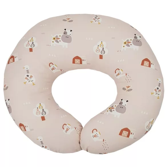 EKO dojčiaci vankúš malý Velvet My farm 60x60 cm – Powder pink