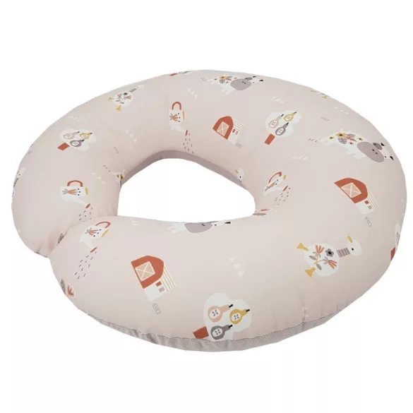 EKO dojčiaci vankúš malý Velvet My farm 60x60 cm – Powder pink