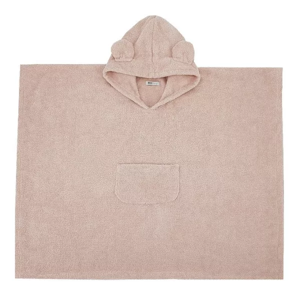 EKO Pláštenka z bavlny s kapucňou a ušami 75x120 cm - Powder pink