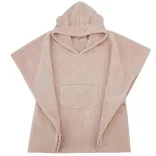 EKO Pláštenka z bavlny s kapucňou a ušami 75x120 cm - Powder pink