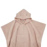 EKO Pláštenka z bavlny s kapucňou a ušami 75x120 cm - Powder pink