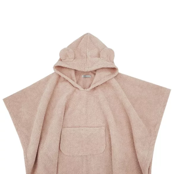 EKO Pláštenka z bavlny s kapucňou a ušami 75x120 cm - Powder pink
