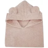 EKO Pláštenka z bavlny s kapucňou a ušami 75x120 cm - Powder pink