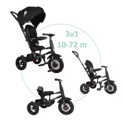   QPLAY Trojkolka Rito air gel (guma) Black, vek 10–72 mesiacov