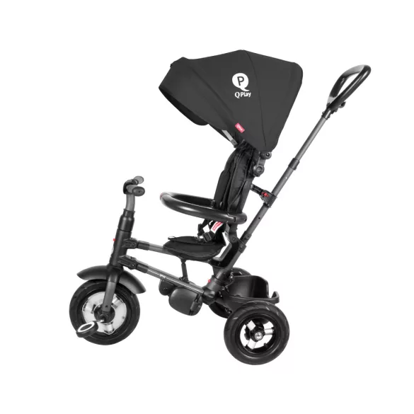 QPLAY Trojkolka Rito air gel (guma) Black, vek 10–72 mesiacov