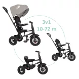 QPLAY Trojkolka Rito air gel (guma) Grey, vek 10–72 mesiacov