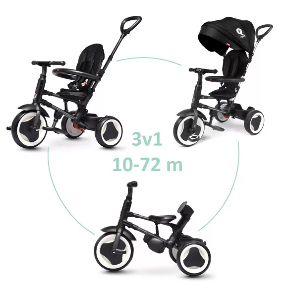 QPLAY Trojkolka Rito eva Black, vek 10–72 mesiacov