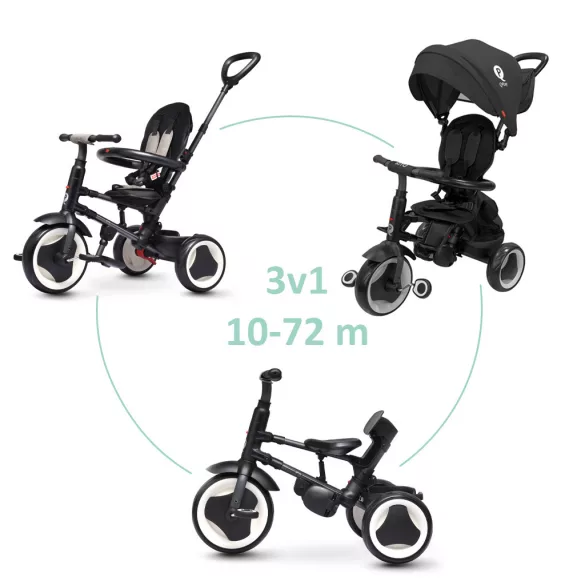 QPLAY Trojkolka Rito eva plus Black, vek 10–72 mesiacov