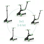 QPLAY odrážadlo / kolobežka Sema Evo s LED svetlami Jade Green, vek 1–6 rokov, do 50 kg