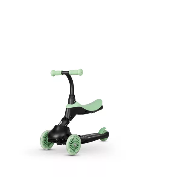 QPLAY odrážadlo / kolobežka Sema Evo s LED svetlami Jade Green, vek 1–6 rokov, do 50 kg