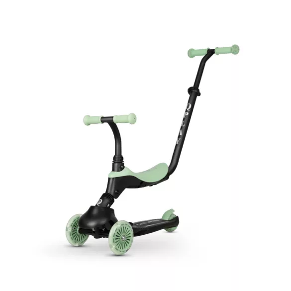 QPLAY odrážadlo / kolobežka Sema Evo s LED svetlami Jade Green, vek 1–6 rokov, do 50 kg