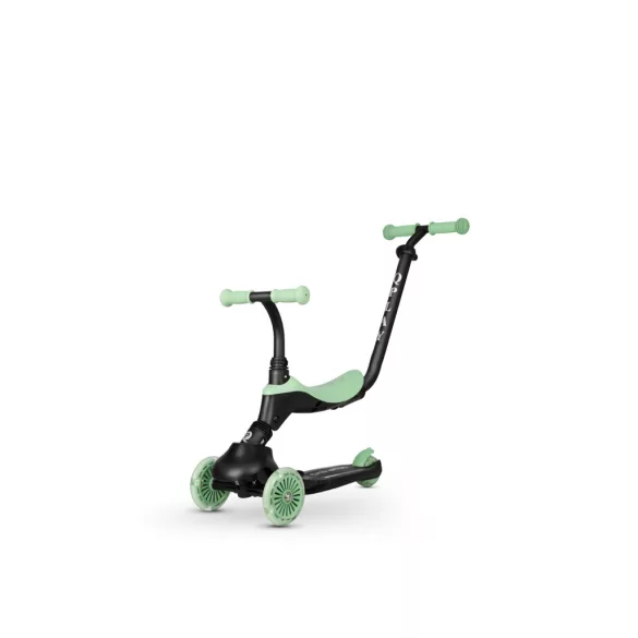 QPLAY odrážadlo / kolobežka Sema Evo s LED svetlami Jade Green, vek 1–6 rokov, do 50 kg