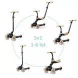 QPLAY Bežecké kolo/kolobežka Sema Evo s LED svetlami pre deti od 1 do 6 rokov do 50 kg – Khaki